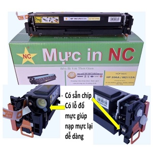 Hộp mực màu vàng HP 206A, W2112A, HP Color M255nw, M255dw, M283fdn, M283fdw (Có chíp)